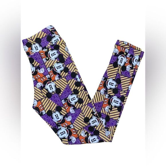 LuLaRoe Tween Leggings • Disney’s Mickey • Purple Retro Designs • Adult 00-0 - Picture 6 of 12